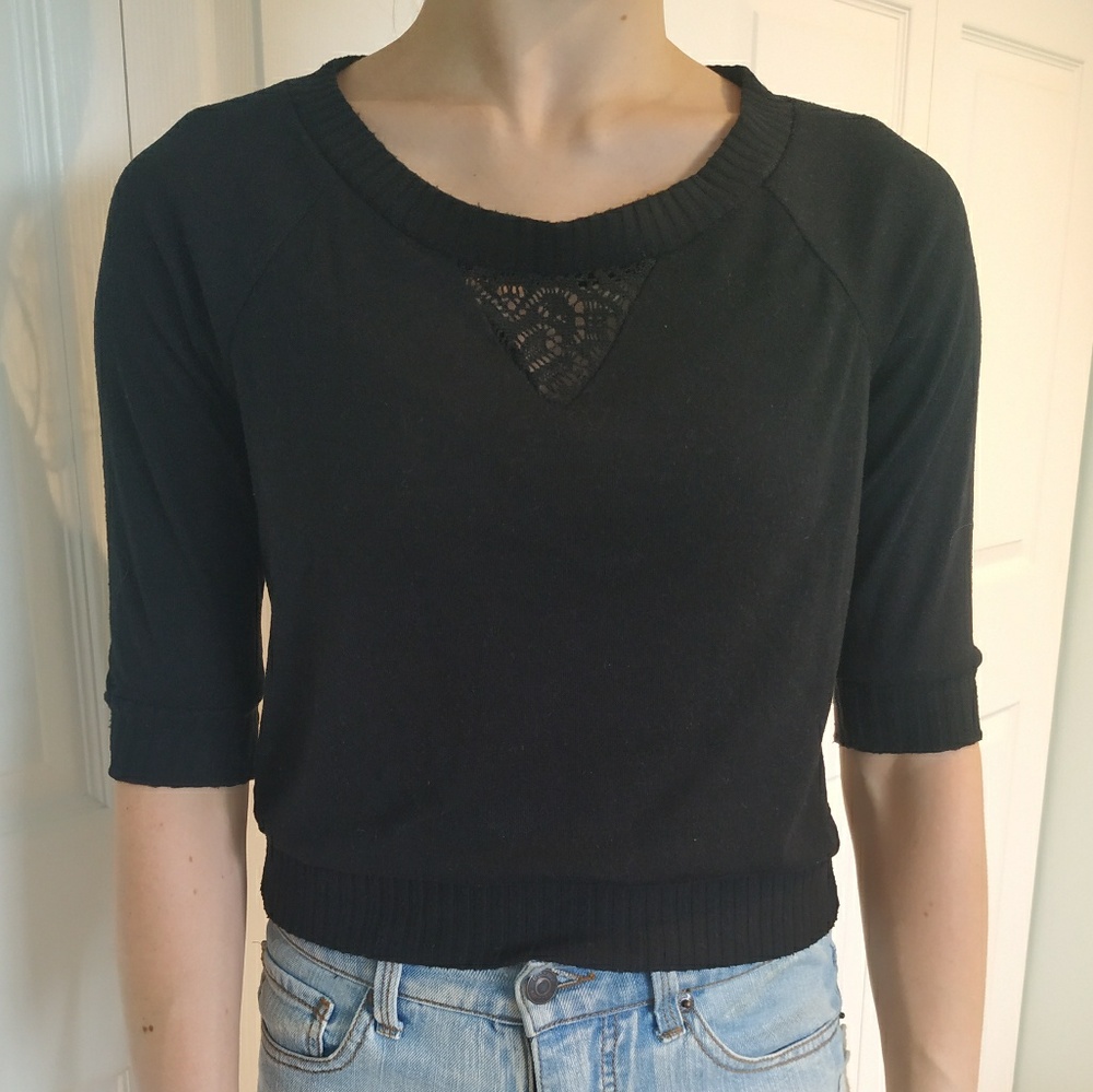 Delia's lace cutout sweater top
